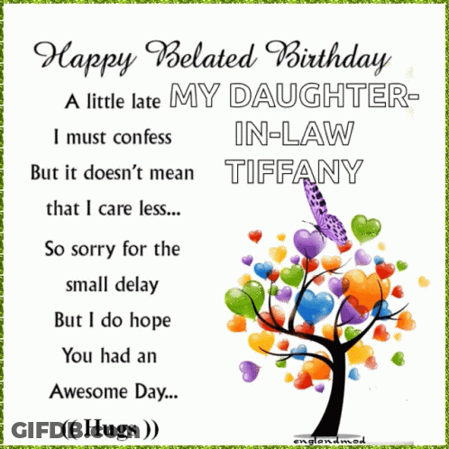 Happy Belated Birthday Card For Daughter-In-Law GIF