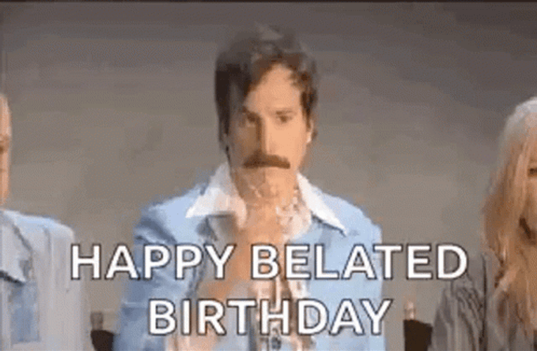 Happy Belated Birthday Funny Gay Confetti GIF