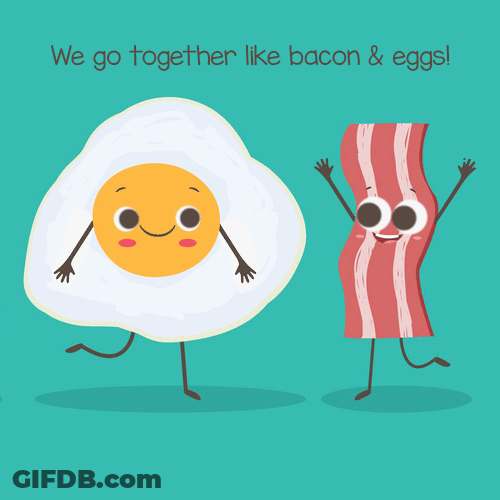 Happy Best Friends Day Bacon Egg Cartoon GIF