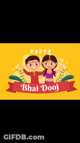 Happy Bhai Dooj Boy And Girl GIF