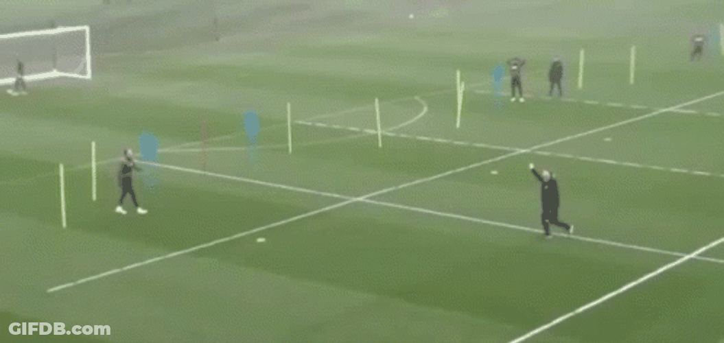 Happy Bielsa Running In Field And Hugs Goalkeeper GIF