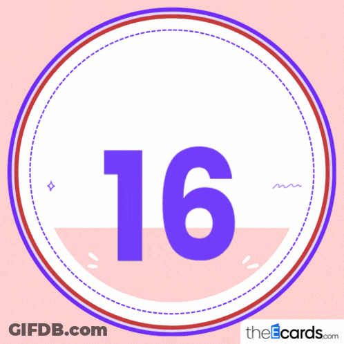 Happy Birthday 16 Sticker GIF