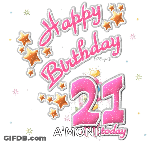 Happy Birthday 21 Card GIF