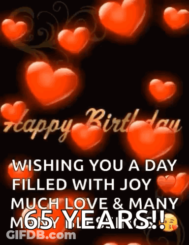 Happy Birthday 65 Years GIF