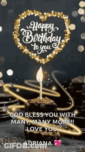 Happy Birthday Adriana God Bless You GIF