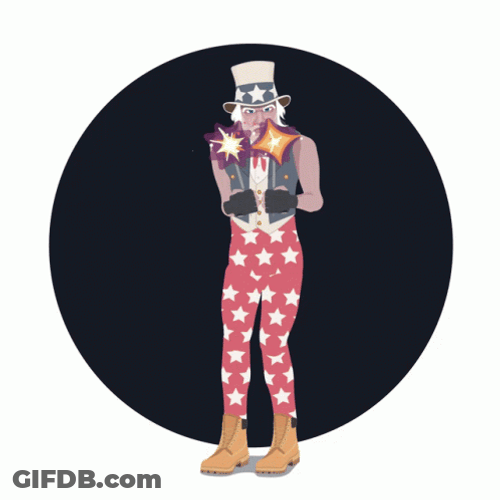 Happy Birthday America Buff Uncle Sam GIF
