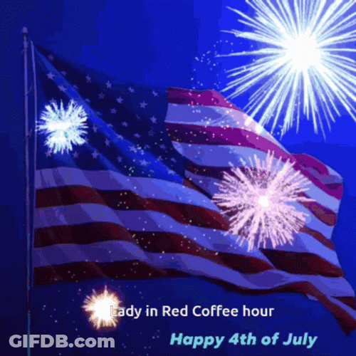 Happy Birthday America Fireworks Display GIF