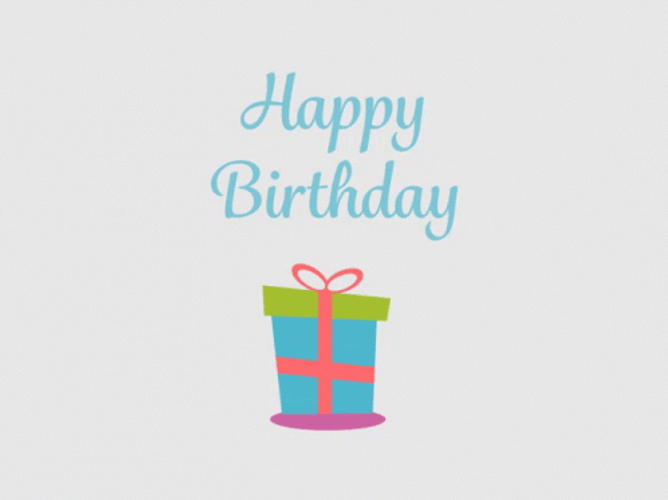 Happy Birthday Animated Balloon And Cake Surprise GIF