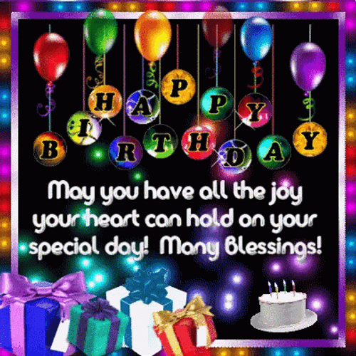 Happy Birthday Animated Greetings Wish GIF