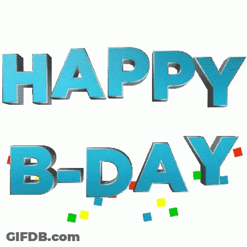 Happy Birthday Animated Greetings With Rainbow Dice GIF