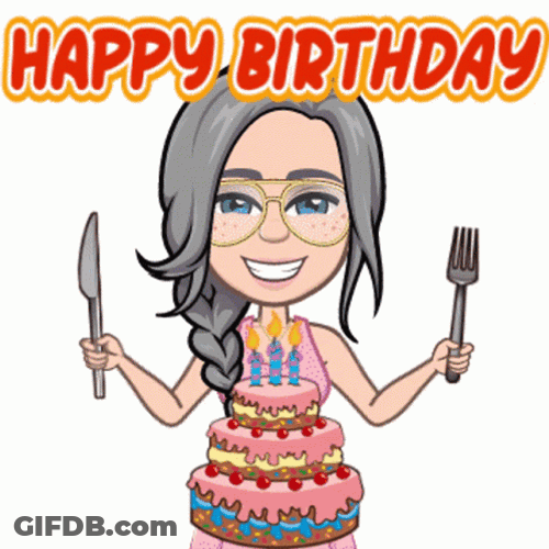 Happy Birthday Animated Smiling Girl GIF