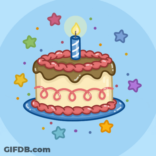 Happy Birthday Animated Sparling Cake GIF