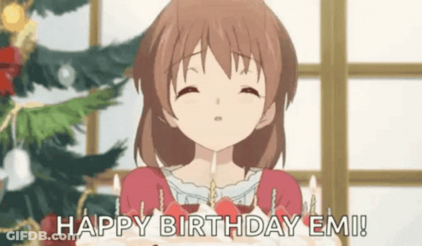 Happy Birthday Anime Clannad Emi Blowing Cake GIF