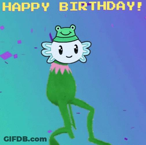 Happy Birthday Anime Dancing Axolittles GIF