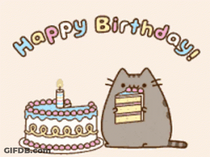 Happy Birthday Anime Pusheen Cat GIF