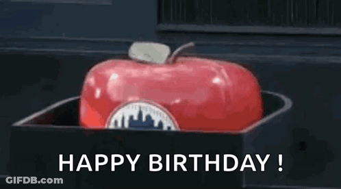 Happy Birthday Apple In Box GIF