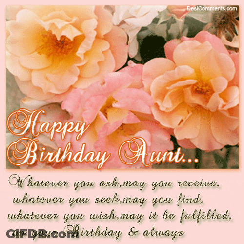 Happy Birthday Aunt Beautiful Flower GIF