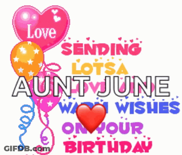 Happy Birthday Auntie Animated Greeting Balloons GIF