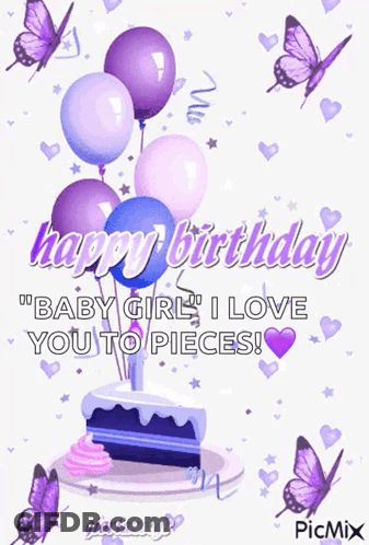 Happy Birthday Baby Girl Card GIF