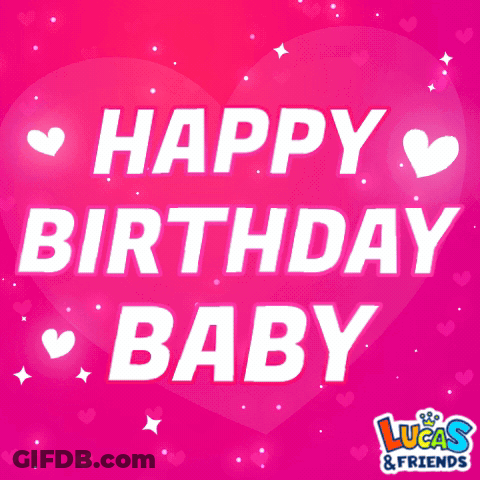 Happy Birthday Baby Pink Background GIF