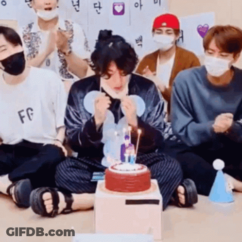 Happy Birthday Balloon With Flowers And Candles GIF