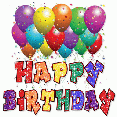 Happy Birthday Balloons And Confetti Design GIF