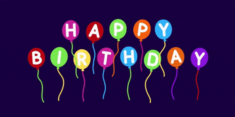 Happy Birthday Balloons Changing Colors GIF