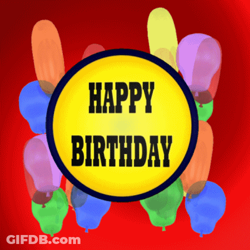 Happy Birthday Balloons In Different Shapes GIF