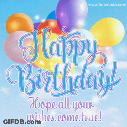 Happy Birthday Balloons With Glowing Design GIF