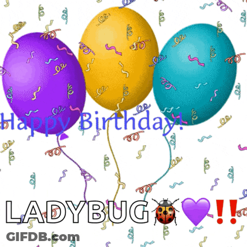Happy Birthday Baloons Streamers Confettie GIF