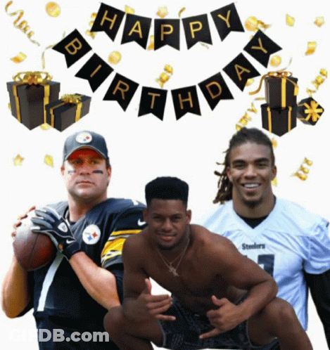 Happy Birthday Banner Surrounded By Gifts And Confetti GIF