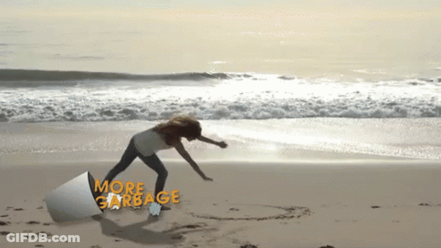 Happy Birthday Beach Cartwheeling GIF