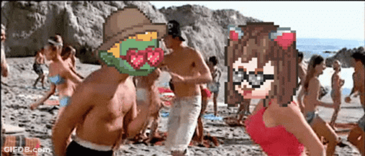 Happy Birthday Beach Cover Faces Party GIF