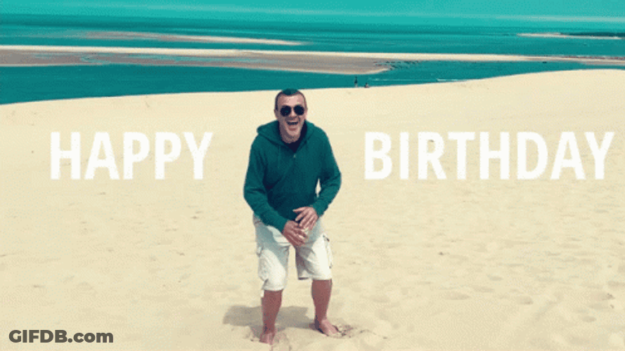 Happy Birthday Beach Happy Jumping GIF