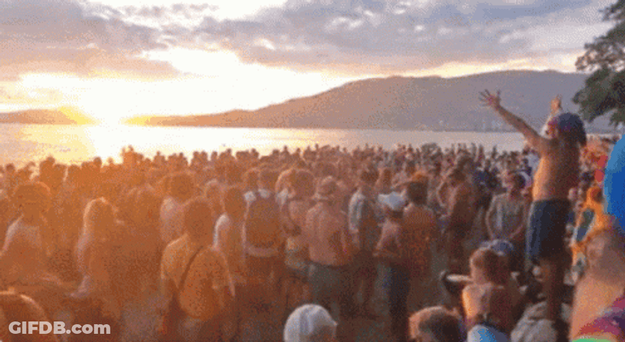 Happy Birthday Beach Sunset Party GIF