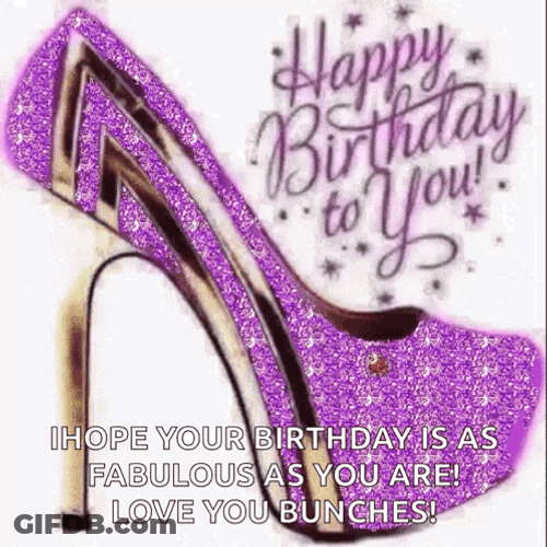 Happy Birthday Beautiful Bedazzling Stiletto GIF