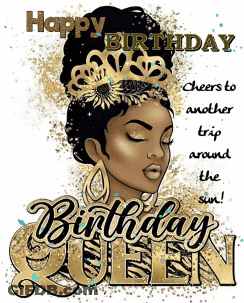 Happy Birthday Beautiful Glistening Queen GIF
