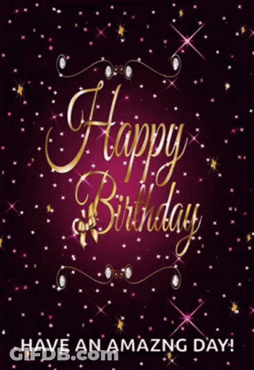 Happy Birthday Beautiful Glittery Design GIF