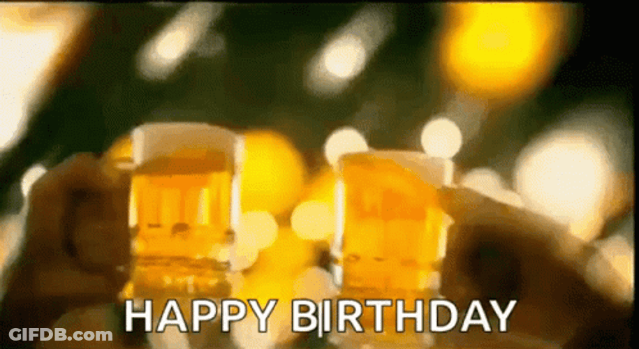 Happy Birthday Beer Cheers GIF