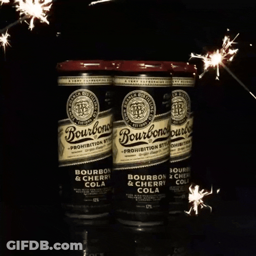 Happy Birthday Beer In Can Fireworks Celebration GIF