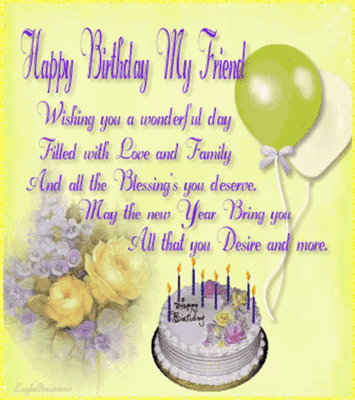 Happy Birthday Bestfriend Cake Greeting GIF