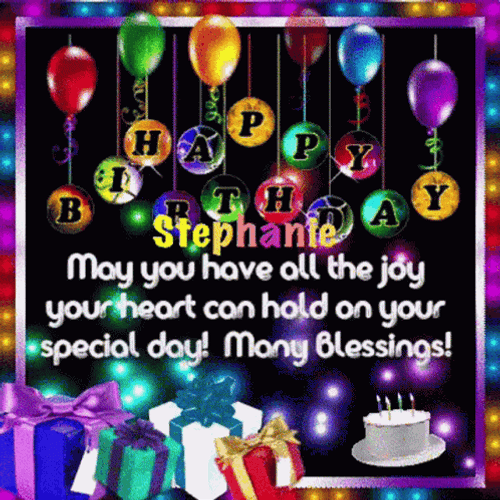 Happy Birthday Bestfriend Stephanie Greeting GIF