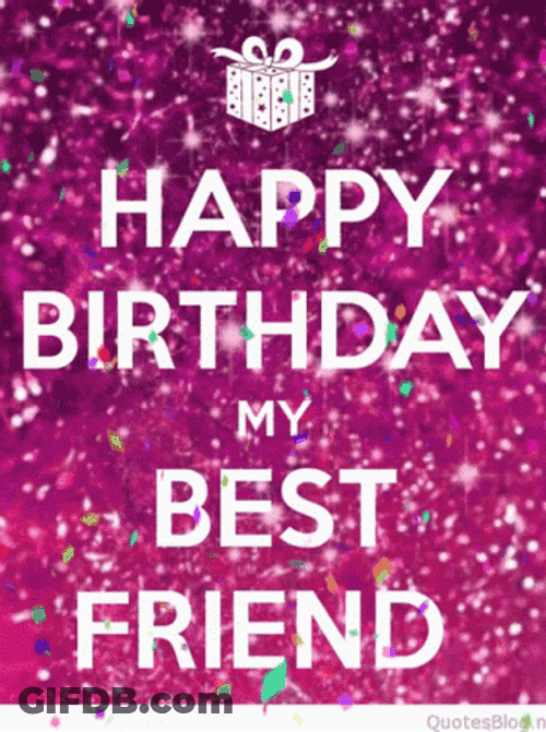 Happy Birthday Bestie Falling Confetti GIF