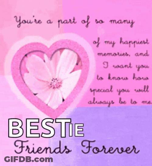 Happy Birthday Bestie Pink Heart Card GIF