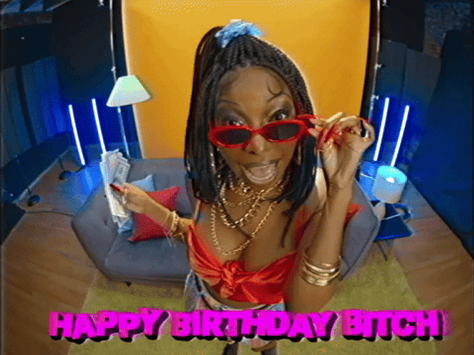 Happy Birthday Bitch Throwing Money GIF