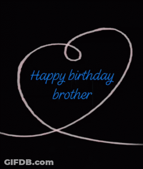 Happy Birthday Bro Inside Heart Shape GIF