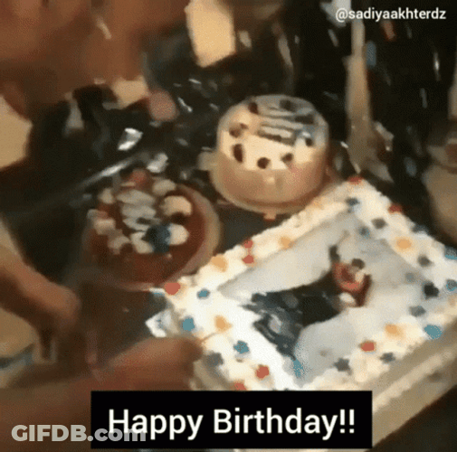 Happy Birthday Bro Smashing Cake GIF