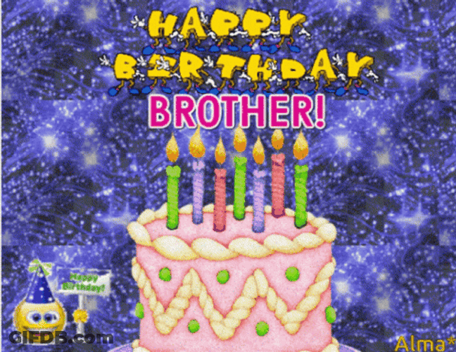 Happy Birthday Bro With Cake GIF