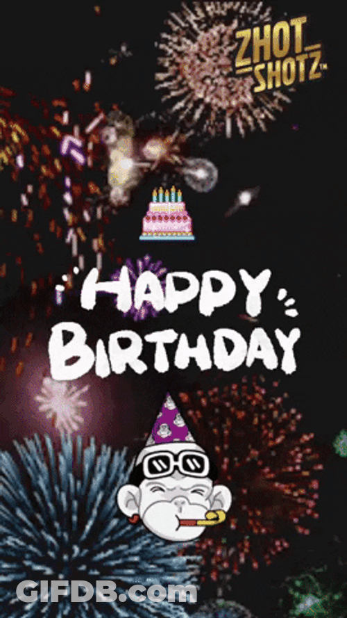 Happy Birthday Bro With Fireworks GIF