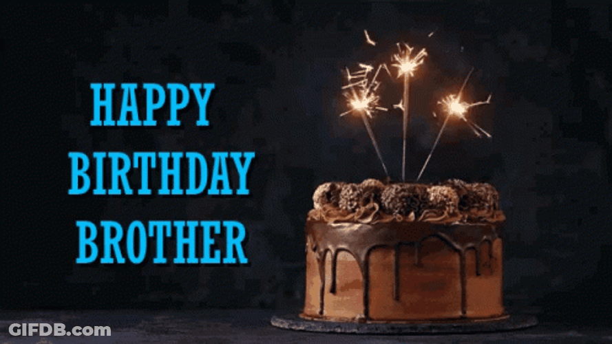 Happy Birthday Bro With Sparkle Cake GIF